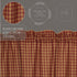 VHC Brands Check Cotton Primitive Kitchen Curtains Rod Pocket 16x60 Valance, Burgundy Red...