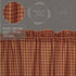 VHC Brands Burgundy Check Primitive 16"x72" Valance Red Rod Pocket Cotton Kitchen Window Curtains...