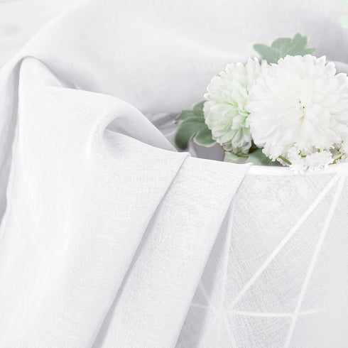 Tollpiz White Sheer Valance Linen Textured Bedroom Valance Curtains Sheer Light Filtering Rod Pocket Voile Curtain Valances for Living Room, 54 x ...