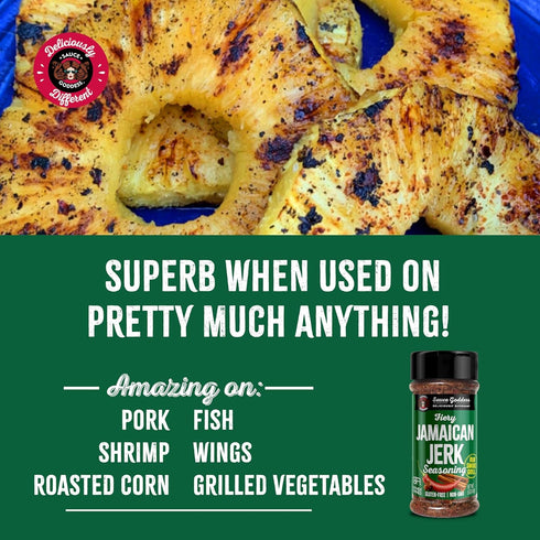 Sauce Goddess Fiery Jamaican Jerk Spice Shaker - Seasonings and Spices for Cooking with Caribbean Flavors! For Chicken, Pork, Seafood & More - Low...