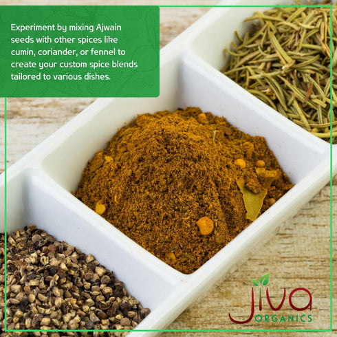 Jiva Organics Organic Ajwain Seeds 7 ounce Bag - Whole Carom Seed, Ajamo, 100% Natural & Non-GMO...