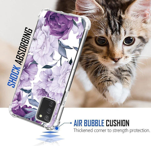 for Galaxy A03S Case,Samsung Galaxy A03S,TPU soft rubber four corners reinforced anti-fall mobile phone case Cover for Samsung Galaxy A03S (Purple...