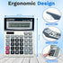 Empire Desk Calculator with Large Key Buttons, 12 Digits, Large Eye-Angled Display, Solar and Battery Powered for Home and Office (Battery Include...