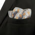 S&W SHLAX&WING Foulard Mens Pocket Squares Silver Orange Paisley for Party...