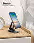 Nulaxy Dual Folding Cell Phone Stand, Fully Adjustable Foldable Desktop Phone Holder Cradle Dock Compatible with Phone 16 15 14 13 12 11 Pro Xs Xs...