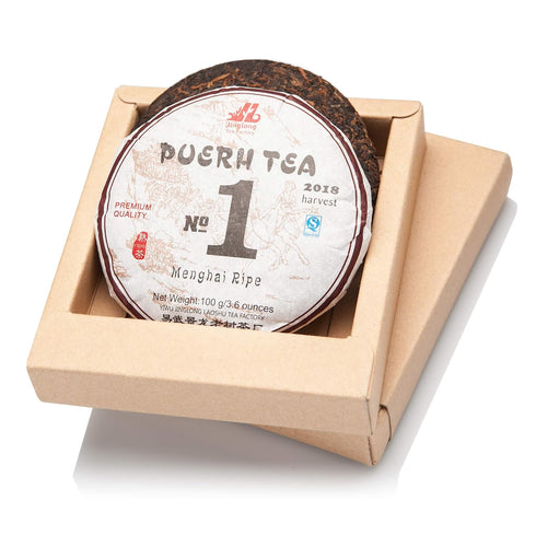 Jinglong Tea Factory - Puerh Tea No1 (40 Cups) Ripe Pu-erh Tea Mini Cake (3.6 Ounce)...