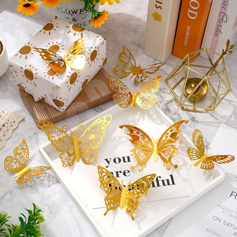 Whaline 12Pcs Modern Boho Wrapping Paper Boho Daisy Flower Rainbow Sun Gift Wrap Bulk Art Paper Folded Flat for Baby Shower Birthday Wedding DIY C...