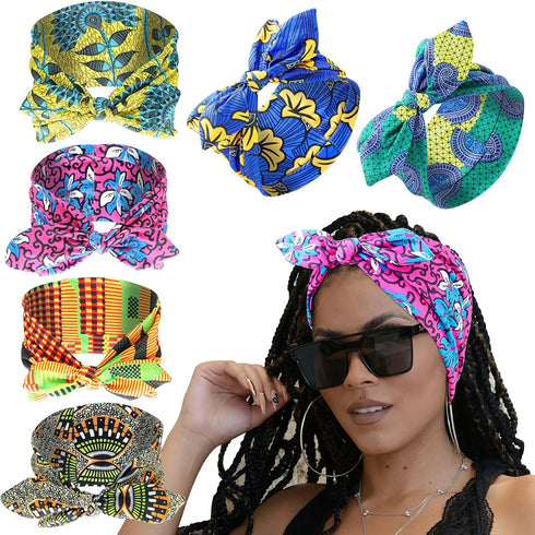African Ankara Print Bonnet Beanie Cap Pre-Tied Bow Bowknot HeadwrapTurban Headband Dreadlocks Locs Dread Hair Bandana...