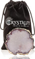 Grips by CRYSTALFY Rutilated Clear Quartz Crystal Phone Grip & Phone Stand Authentic Natural Gemstone Swappable Top, Expandable Collapsible Holder...