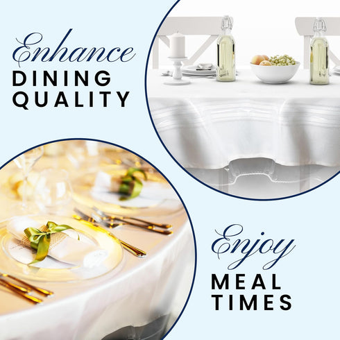 BRODER MFG. INC. Tablecloth Protector Crystal Clear Vinyl (52"x70" Oblong) | Thick, Durable Clear Table/Tablecloth Protector | Perfect for Parties...