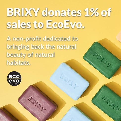 BRIXY Body Wash Bar for Men and Women to Remove Sweat And Oil While Softening Skin, Vegan, Plastic Free, All Skin Types Including Sensitive Skin...