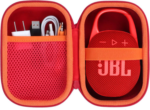 Hard Case Compatible with JBL Clip 5 Clip 4 Portable Bluetooth Speaker (Red Case)...