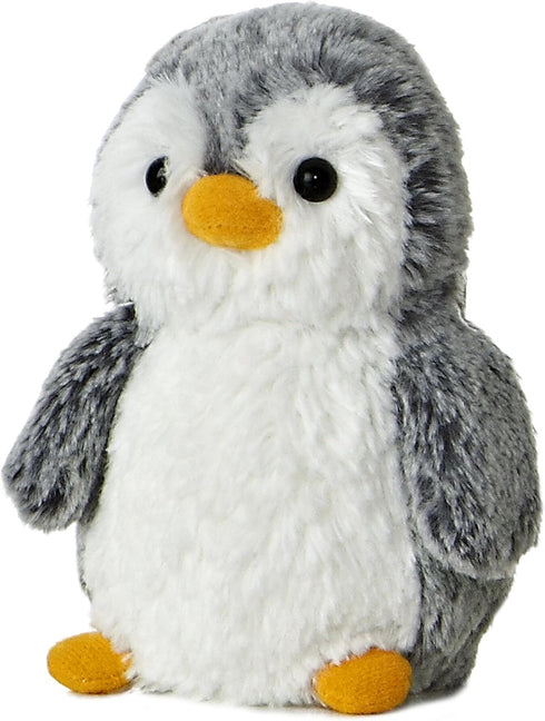 Aurora® Playful PomPom Penguin™ Mini Stuffed Animal - Vibrant Companions - Endless Fun - Gray 6 Inches...