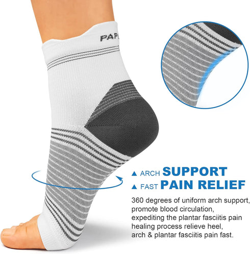PAPLUS Ankle Brace Compression Socks (6 Pairs) for Men and Women. Plantar Fasciitis Socks with Foot Arch Support for Pain Relief...