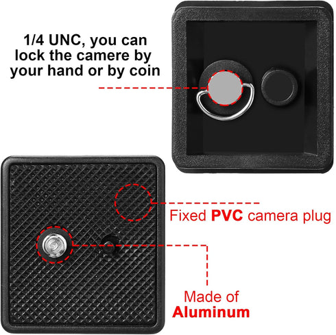 TOODOO 2 Pieces 41mm QR Release Plate Camera Tripod Ball Head Quick Release Plate Replacement Compatible with Ambico V0552 V0554, Sunpak 7500 Pro ...