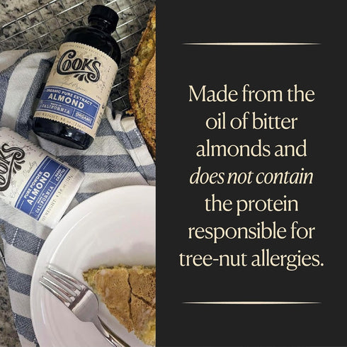 Cook’s, Pure Almond Extract for Baking, Cooking, and Mixology, Allergen Free Almond Flavoring Extract, 4 oz...