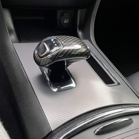 Gear Shift Knob Trim Shifter Cap for 2014 2015 Jeep Grand Cherokee, for 2012-2014 Chrysler 300C, ABS Carbon Fiber 1PC...