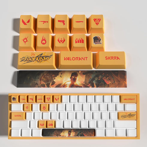 Valorant Custom Keycaps OEM Profile 14keys PBT Dye Sub Keycap Set for Mechanical Keyboards, Valorant Gift Gaming Accessories for Gamer (Phoenix)...
