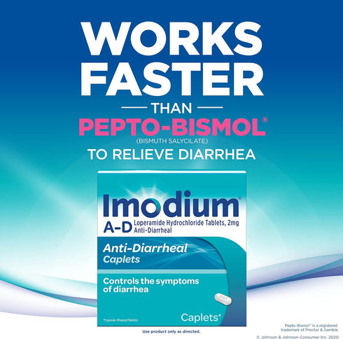 Imodium AD Diarrhea Relief Caplets -Loperamide Hydrochloride Anti-Diarrheal Medicine (294314), Blue, 6 Count...
