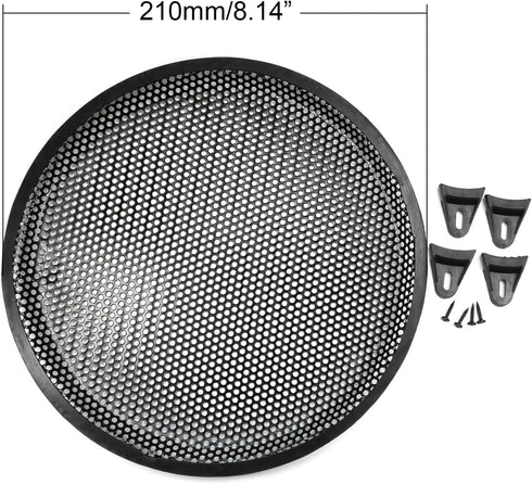 Fielect 8 inch Speaker Grill Cover Mesh SubWoofer Grill Speaker Covers Waffle Grill Cover Guard Protector Audio Accessories Black...