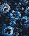 Posterizer 1 pcs-lush big blue flowers with dark background-Floral & Botanical Art-Abstract & Modern Art-Decor for Home & Office- UNFRAMED Wall Ar...