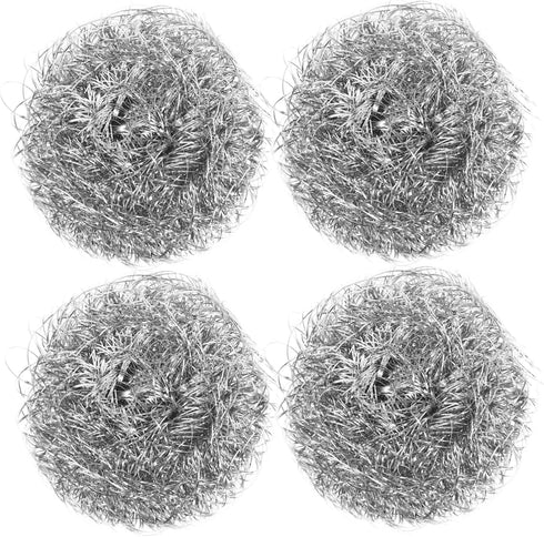4pcs Kitchen Cleaning Ball Kitchen Spiral Scrubbers Stainless Steel Wool Scouring Pad Dish Brush Brillo Pad Metal Dish Scrubber Cleaning Scrubber ...