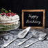 Happy 20th Birthday Personalized Laser-Engraved Stainless Steel Birthday Party Utensil Set - Cake Server, Spoon, and Fork for Son Daughter Boyfrie...