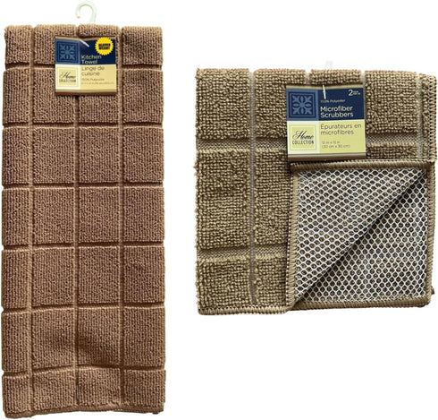 Konnect Kitchen Towels & Microfiber Dish Cloth Absorbent Drying Lint Free Multipurpose Washcloths for Home Bathroom, Hand Bar Cleaning Cloths Supp...