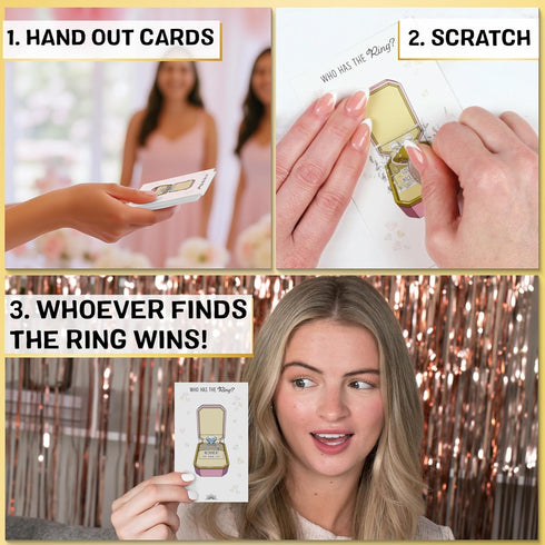 Who Has The Ring Bridal Shower Scratch Off Game - Hilarious Losing Phrases on Ticket Cards - Easy to Play - Funny Wedding Shower or Fun Engagement...