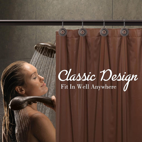 Bronze Shower Curtain Hooks, Decorative Shower Curtain Rings for Bathroom, Rust Proof Shower Hooks for Shower Curtain Liner, 12Pcs...