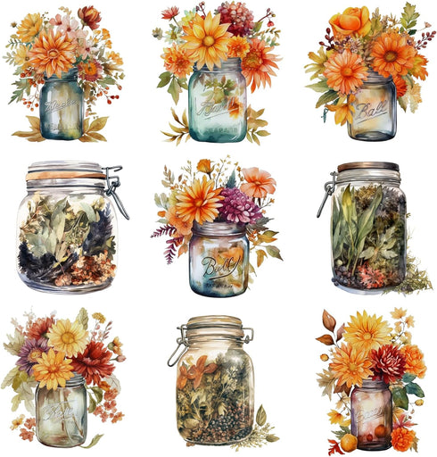 162 Pcs Mason Jar Four Seasons Sticker Book for Journaling Notebooks, Sketchbook, Bookmark Making, Junk Journal, Budget Planner, Scrapbook Art Sup...