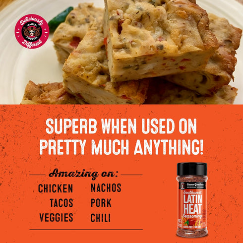 Sauce Goddess Southwest Latin Heat Shaker - BBQ Rub with Tons of Cumin and Oregano Flavor, Cayenne, and New Mexican Red Chiles. No Sugar, Low in S...