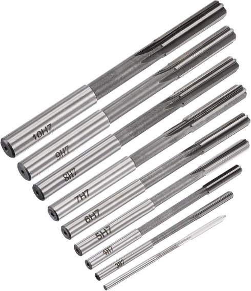 uxcell Chucking Reamer Set Lathe Machine Reamer Straight Flute Milling Cutter High Speed Steel H7 Tolerance (2mm 3mm 4mm 5mm 6mm 7mm 8mm 9mm 10mm)...