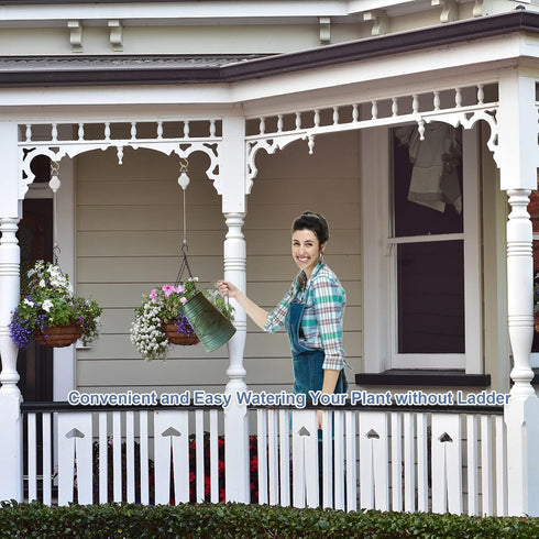 3 Pack Plant Pulley Hanger, Retractable Plant Hook Pulley, Adjustable Heavy Duty Plant Hanging Pulleys for Garden Baskets & Bird Feeder with 3 PCS...