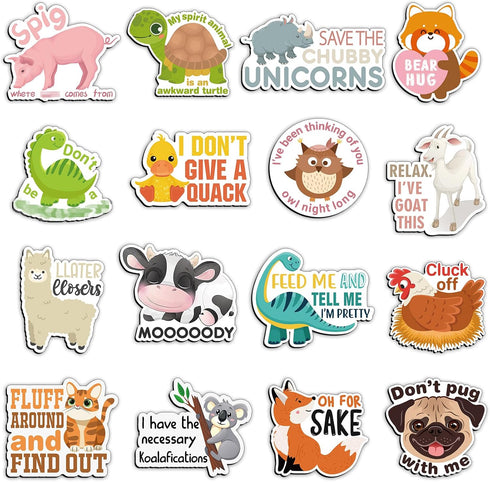 16 Pcs Funny Cute Magnets Adult Fridge Magnets Animal Refrigerator Magnets for Adults Puns Magnets for Home Locker Whiteboard Office School Cabine...