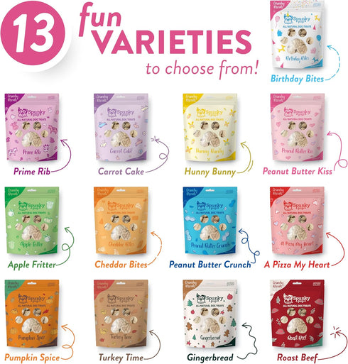 Spunky pup Birthday Bites, Crunchy Biscuit Treats, Peanut Butter, 10 oz...