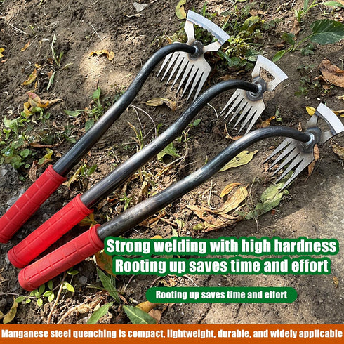 5 Teeth Portable Manganese Steel Quenching Weeding Artifact Uprooting Weeding Tool,Weed Puller with M-Shape Household Vegetable Garden Shovel for ...