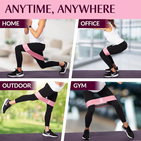 Gymb Premium Resistance Bands for Working Out - Exercise Bands to Workout Glutes, Thighs & Legs - Non Slip Cloth Booty Bands for Gym & Home Fitnes...