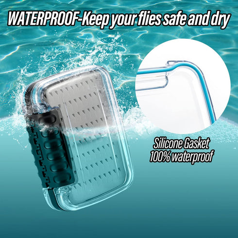 Dr.Fish Fly Fishing Box Flies Case Jig Box Waterproof Lightweight ABS Plastic Streamer Fly Box Double Sided Deep Slot Transparent Lid for Saltwate...