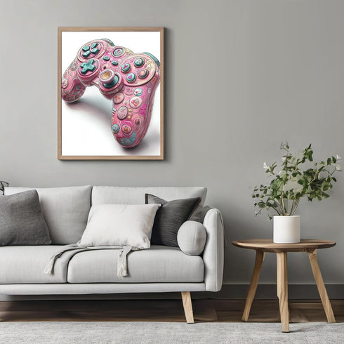 Posterizer 1 pcs-video game controller-pastel retro aesthetic game room poster -1-Sports & Hobby Art-Art in Pop Style-Decor for Home & Office- unf...