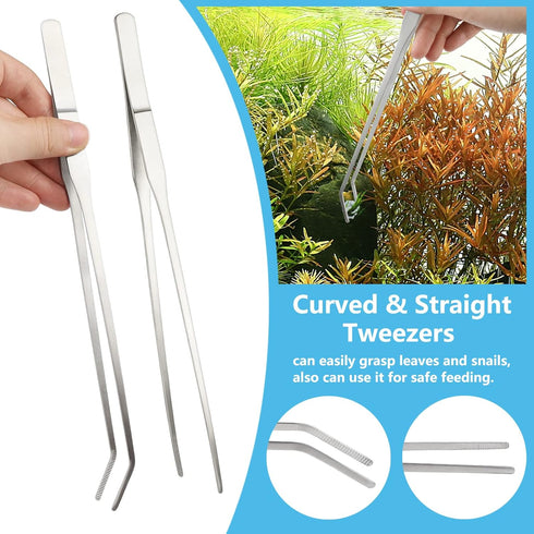 Fish Tank Cleaning Tools, 6 pcs Aquarium Cleaning Tools, Feeder Tools Kit, Aquarium Plants Cleaner, Algae Scraper for Glass Aquariums...