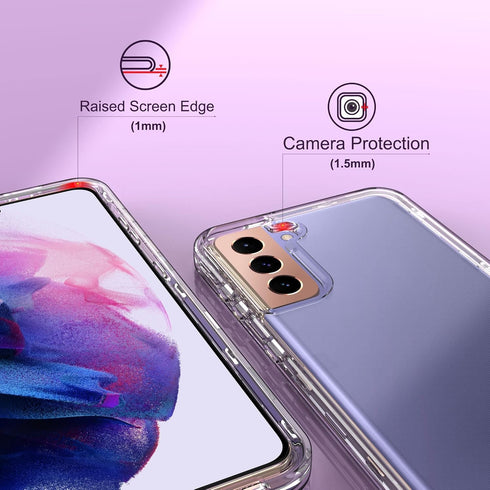 KIOMY Clear Case for Samsung Galaxy S21+ / S21 Plus 5G, 3 in 1 Shockproof Bumper Protective Phone Cover, Hybrid Design Hard PC Shell + Front Cover...
