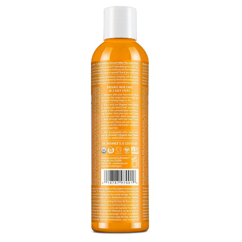 Dr. Bronner's - Organic Hair Rinse (Citrus, 8 Ounce) - Nourishing & Effective, Gentle Conditioning Cleanser for Skin & Hair, No Synthetic Ingredie...