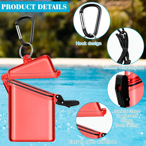 8 Pack Waterproof ID Card Badge Holder Case Multicolour ID Holder Waterproof Card Holder for Swimming with Lanyard and Keychain for Id Badges Cred...