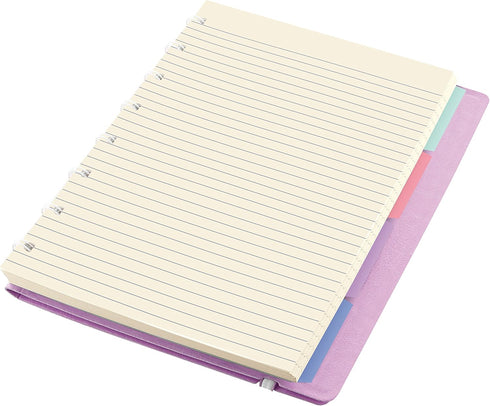 FILOFAX Refillable Pastel Notebook, A5 (8.25" x 5") Orchid - 112 Cream moveable pages - Index, pocket and page marker (B115054U)...