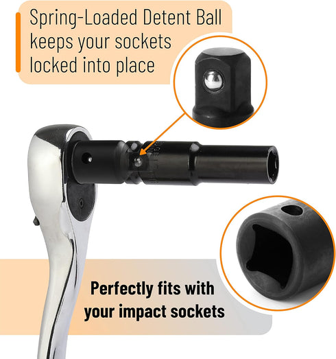 Bates- Impact Socket Adapter and Reducer Set, 4-pcs, Impact Sockets Adapter Sets, Impact Adapter, Socket Adapter Set, 1/2 to 3/8 Socket Adapter, 3...