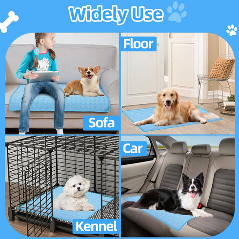 Dog Cooling Mat, Pet Sleeping Pad Washable Bed Crate Mat, Ice Silk Cooling Mat for Extra Large Dogs, Cats, Kids and Adults,Non-Slip&Foldable-40 x ...