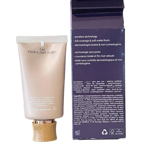 Tarte Cosmetics Amazonian Clay 16-hour Full Coverage Foundation 19H Fair Light Honey...