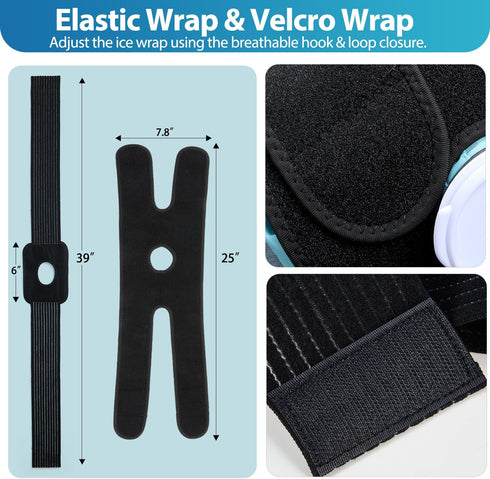 Ice Pack for Injuries Reusable: Ohuhu 3 Packs Ice Cold Packs with 2 Wrap Ice Bag Hot Water Hot & Cold Therapy Pain Relief for Knee Leg Injury No-L...