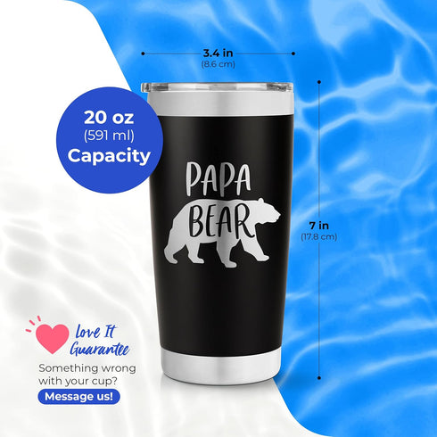 SassyCups Papa Bear Tumbler - Awesome Dad Gifts - Papa Bear Mug - Cool Birthday Gifts...